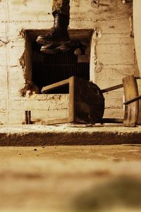 Close-up of person hanging from ceiling