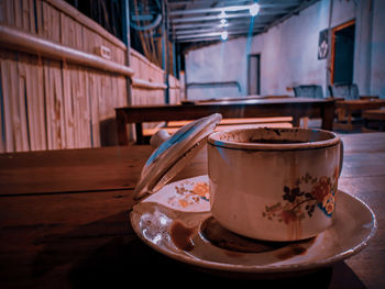 Close-up of coffee on table