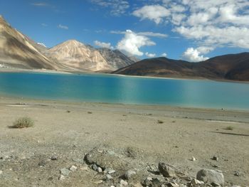 Scenic view of mountains against sky