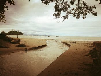 Scenic view of beach against sky