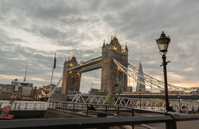 View of bridge over river against sky