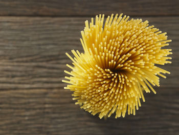 Close-up of spaghetti pasta on table