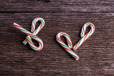Close-up of multi colored candies on table