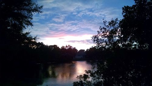 Scenic view of lake during sunset