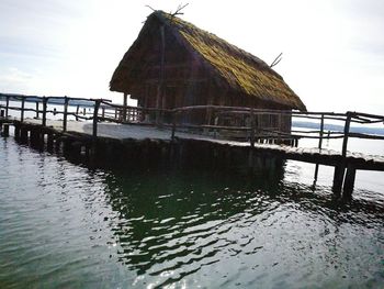 Reflection of built structure in water