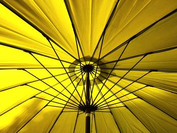 Upward view inside umbrella