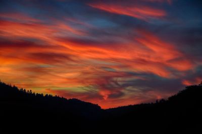 Silhouette of landscape at sunset