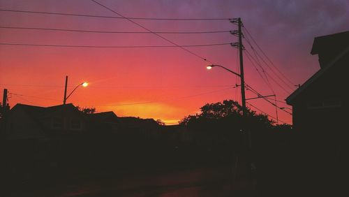 Electricity pylon at sunset