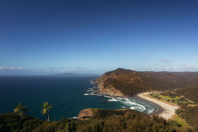 Scenic view of sea against sky new zealand