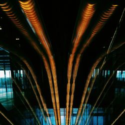 Low angle view of illuminated built structure