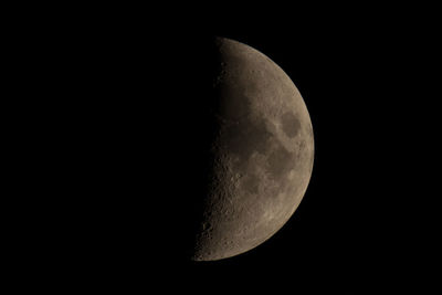 Close-up of moon against clear sky at night