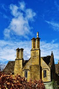 Low angle view of old building against sky