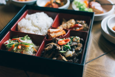 Close-up of food on table