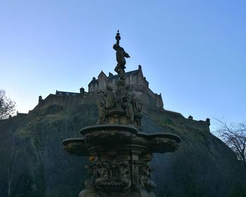 Statue of temple against clear sky