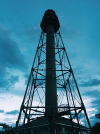 Low angle view of water tower against sky