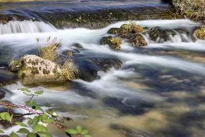 Scenic view of waterfall