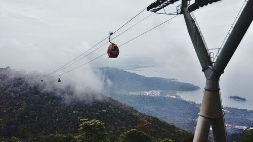 Overhead cable cars at landscape