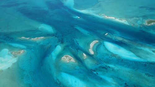 Aerial view of exuma cays