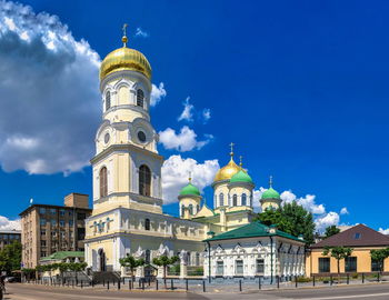 Dnipro, ukraine 07.18.2020. holy trinity cathedral in dnipro, ukraine, on a sunny summer day