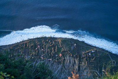 High angle view of beach