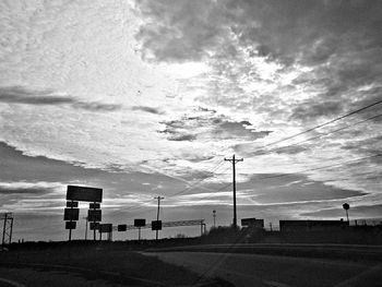 View of road against cloudy sky