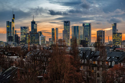 Aerial view of buildings in city