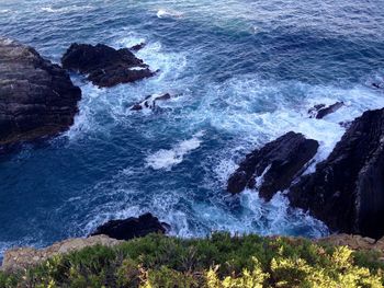 Rocks in sea