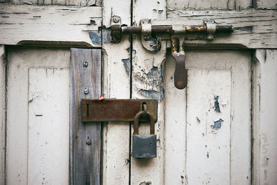 Close-up of old closed door