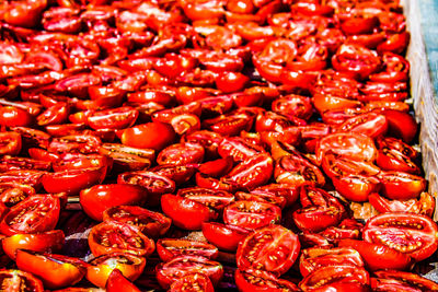 Full frame shot of red chili peppers