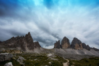 Panoramic view of mountains against sky