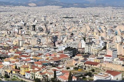 High angle shot of townscape