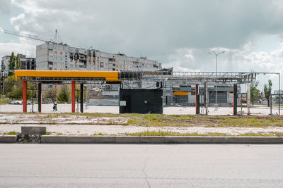 Buildings in city against sky