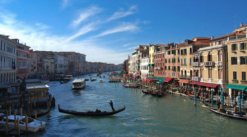 High angle view of grand canal amidst buildings against sky