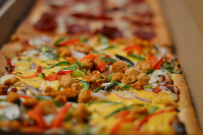 Close-up of food pizza