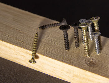 High angle view of electric lamp on table