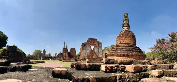 Panoramic view of temple against sky