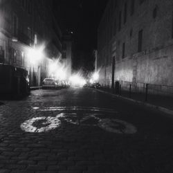 Illuminated street light at night