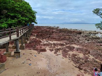 Scenic view of beach against sky