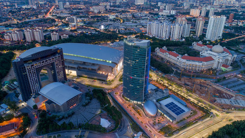 High angle view of city