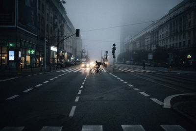 Cars on road in city