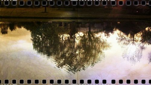 Reflection of built structure in water