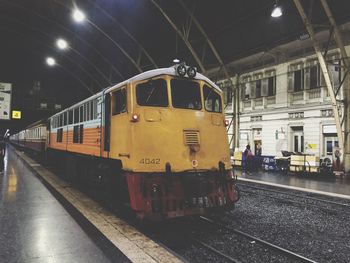 Train at railroad station platform