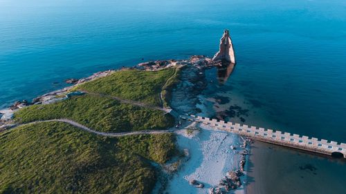 High angle view of sea