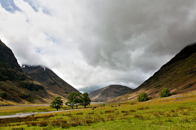 Scenic view of mountains against sky