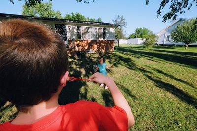 Children playing outdoors