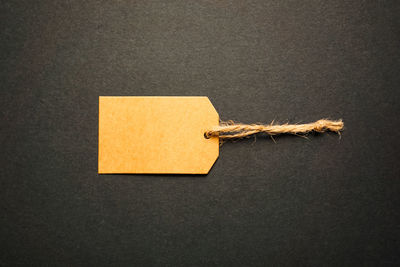 High angle view of clothespin against black background