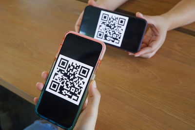 Scanning qr code via mobile phone wireless technology 