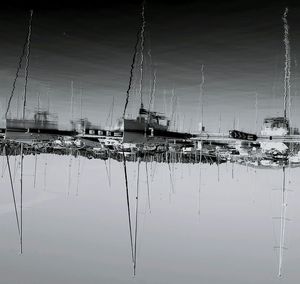 View of boats in harbor