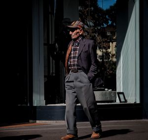 Full length of man on street