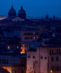 View of city at night